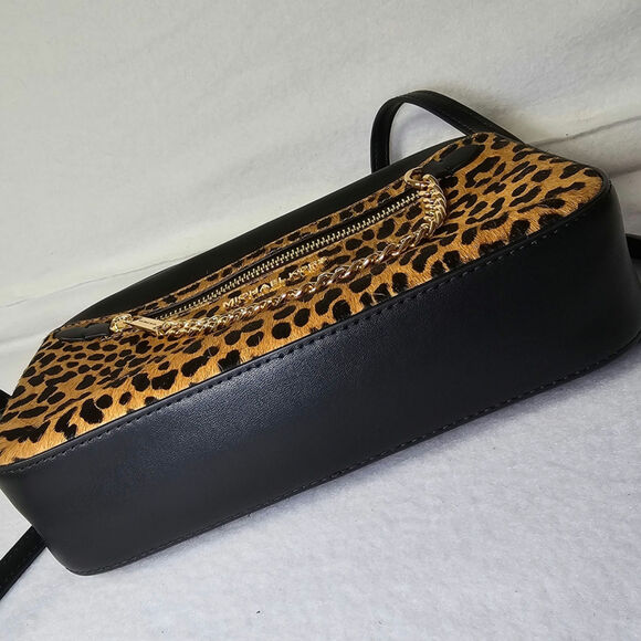Michael Kors Jet Set Large Leopard Print Calf Hair Crossbody Bag - Picture 7 of 11